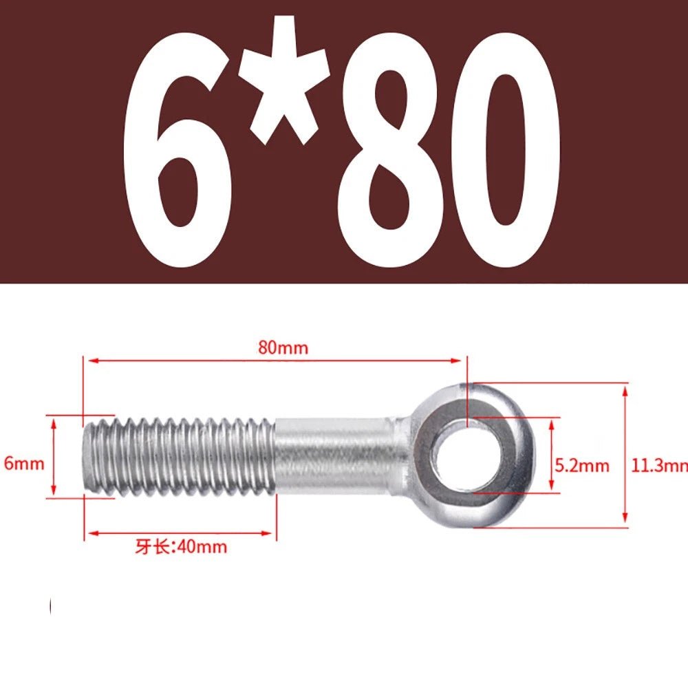 M5 - M24 A2 304 Stainless Steel Partially Threaded Forged Eye Bolts with Rings for Wire Rope & Hanging - HomeDIYer