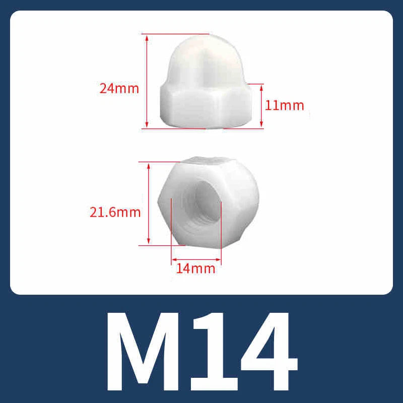 Nylon Plastic Screw Caps-Hex Nut Cover Protective Cap Set for Bolts Black/White