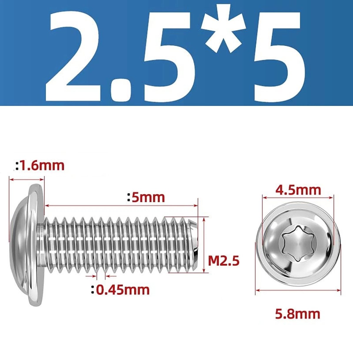 Torx Flanged Button Head Screws — 18 - 8 Stainless Steel, ISO 7380 - 2, M2 to M8 - HomeDIYer