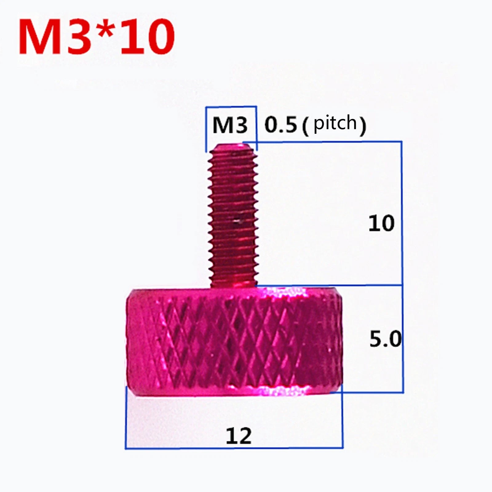 M3 / M3.5 Knurled Thumb Screws – Anodized Aluminum Alloy Round Knob Bolts