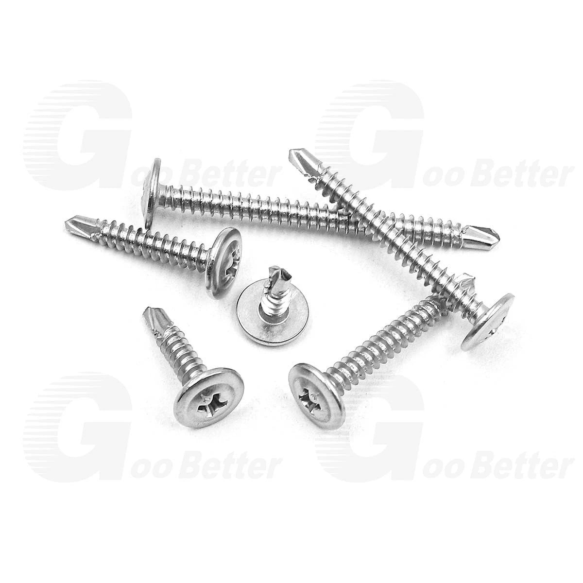 #8 Stainless Steel Wafer Head Sheet Metal Screws Assortment Kit (190pcs)