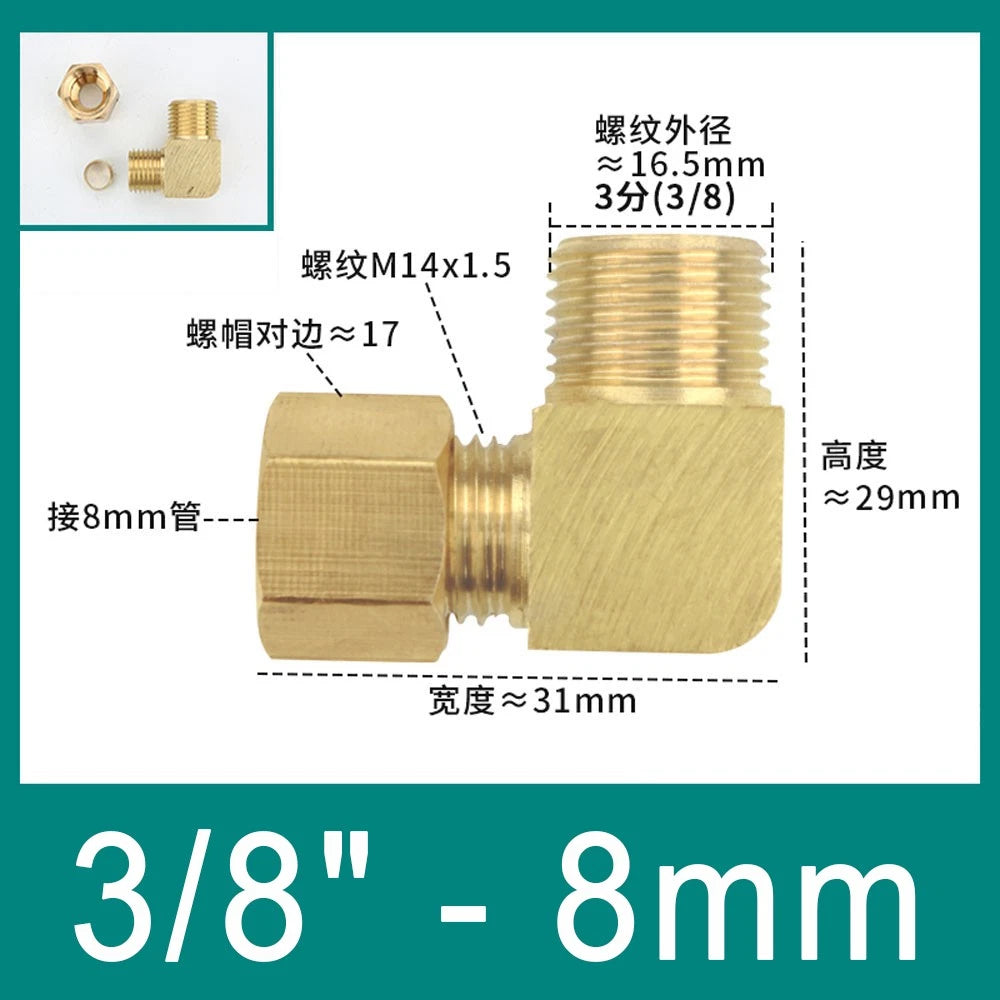 Brass Compression 90° Elbow Fittings for 6–12mm Copper Tube | Ferrule Connector