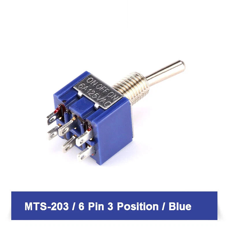 MTS Series Toggle Switch SPDT — 3/6/9/12 Pin, 2/3 Position, ON-ON & Momentary, AC 2A 250V 5A 120V