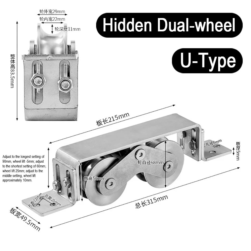Stainless Steel Pulley Groove 22mm Sliding Door Roller Runner Wheel Track Pulley