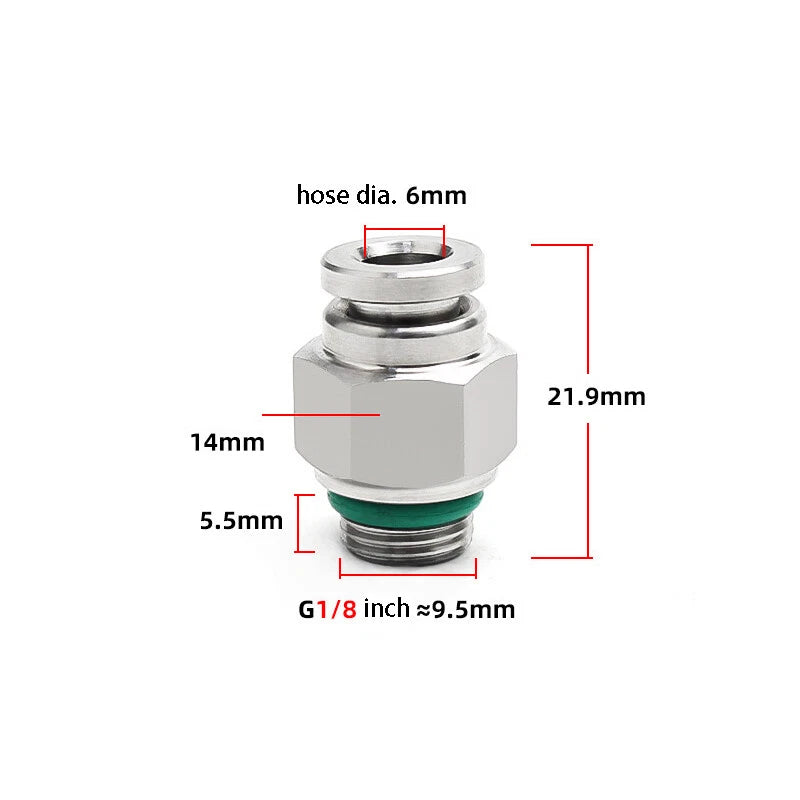 304 Stainless Steel Compression Fitting Female Straight Coupling Connector