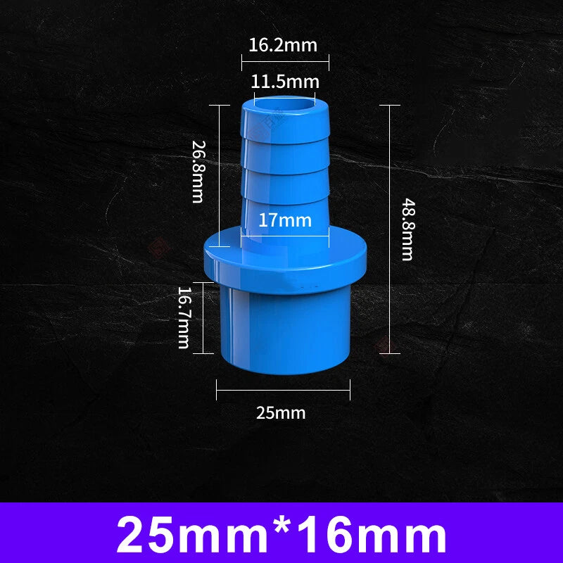Blue Pagoda PVC Pipe Connector Fittings 20mm 25mm Adapter To Hose OD 5 8 10~20mm