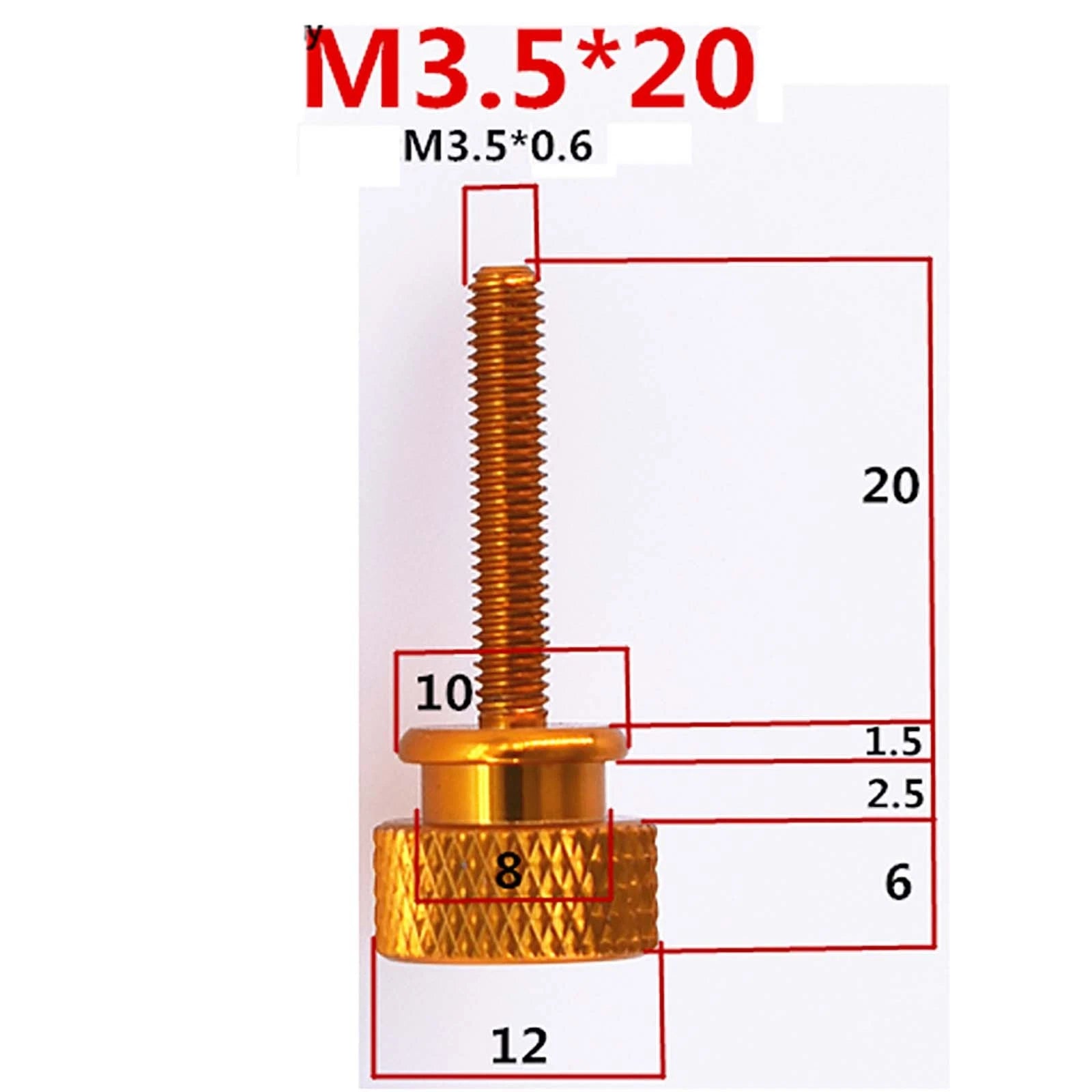 Thumb Knurled Screws – M3 & M3.5 Anodized Aluminum, 10 Colors