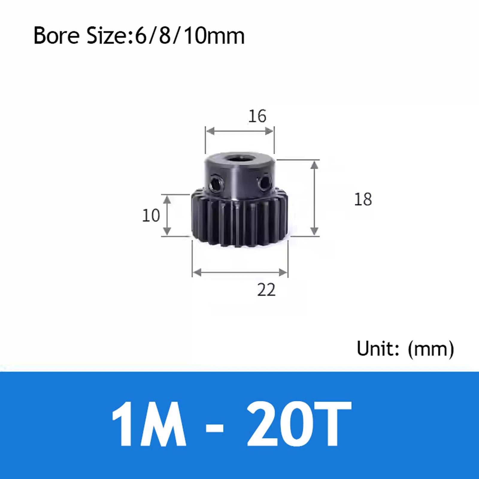 1 Mod Spur Gear 15T-40T  Pinion Gear with Step Motor Gear 45# Steel Bore 5-14mm