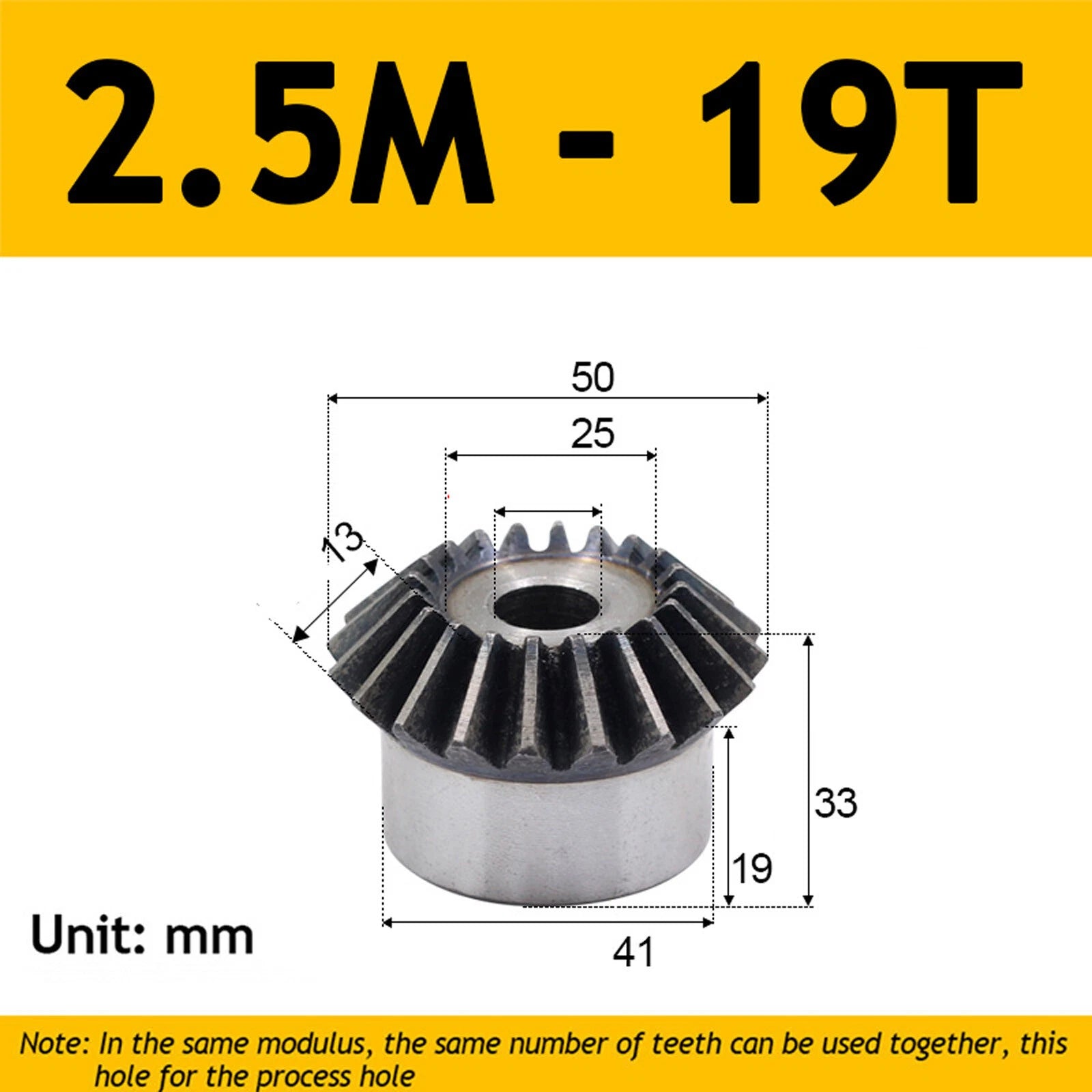 2.5 Module Steel Umbrella Tooth Bevel Gear Helical Motor Gear 15-30 Tooth