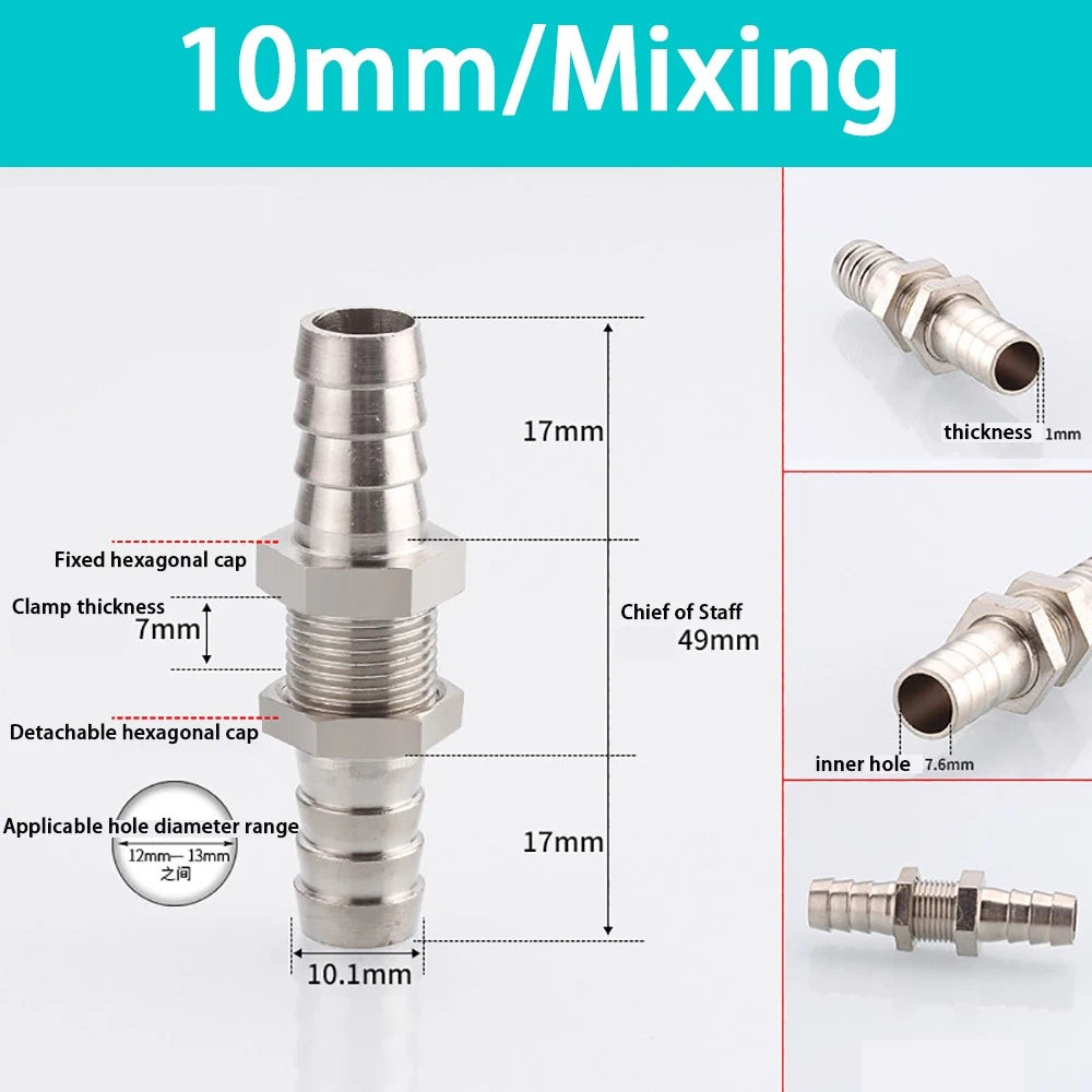 Copper Straight Hose Connector Double-Sided Female Thread