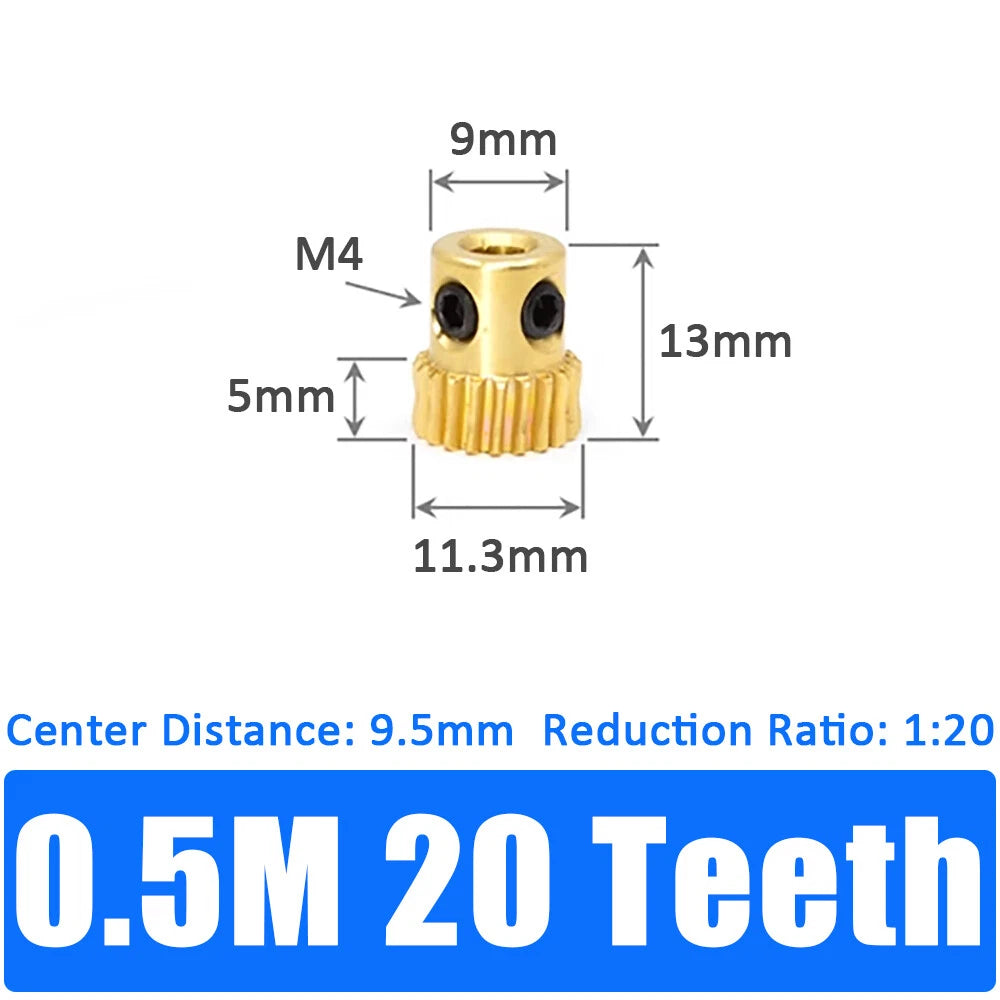 0.5/0.8/1/1.5 Module, 20 to 60 Teeth, Brass Worm Wheel Gear Shaft Hole 4mm-12mm