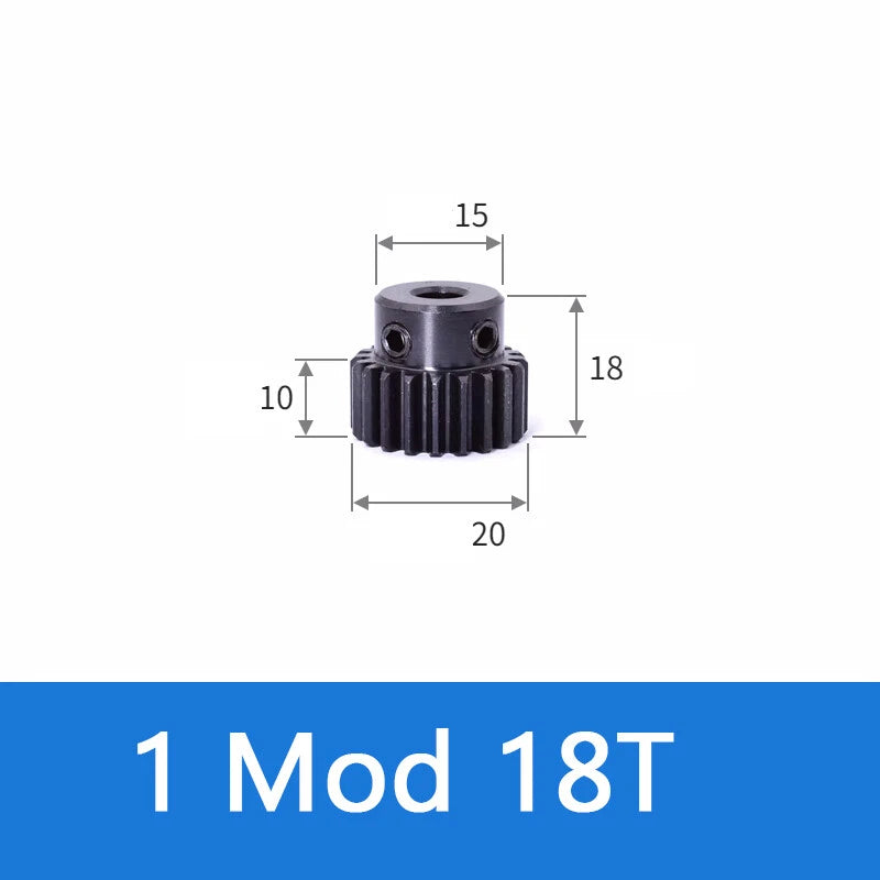 Spur Gears 1 Mod Transmission Gear With Step 45# Steel Pinion Motor Gear 12T~52T
