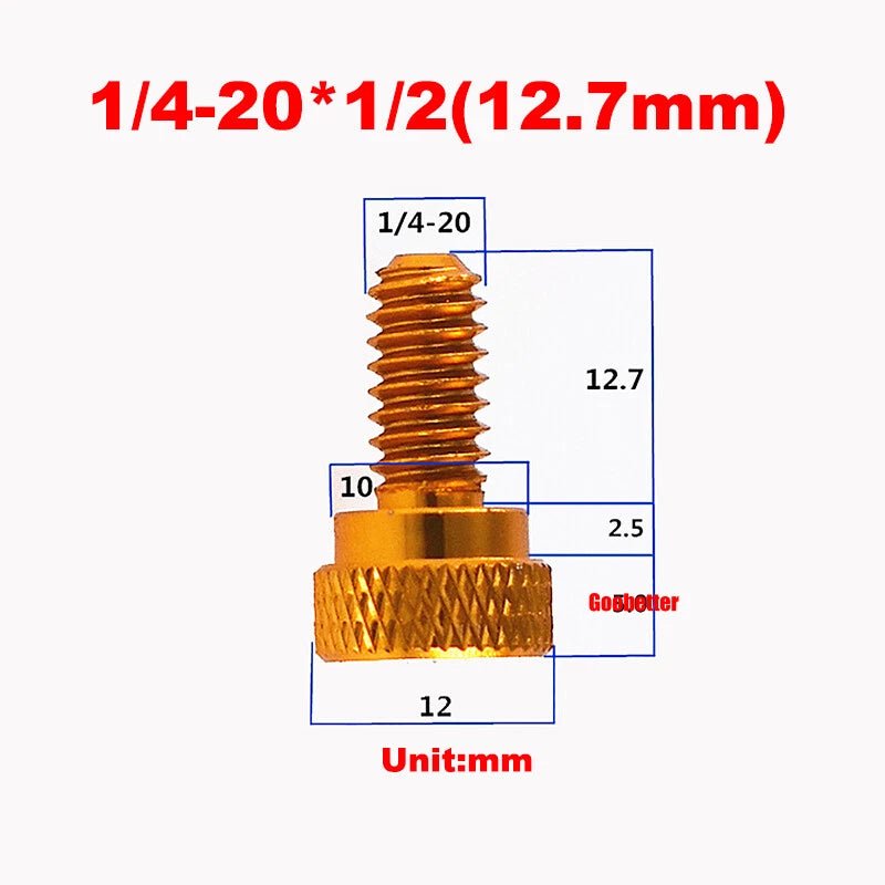 1/4 - 20 Knurled Thumb Screws Aluminum, 10 Colors, 3/8 to 5/8 Inch - HomeDIYer