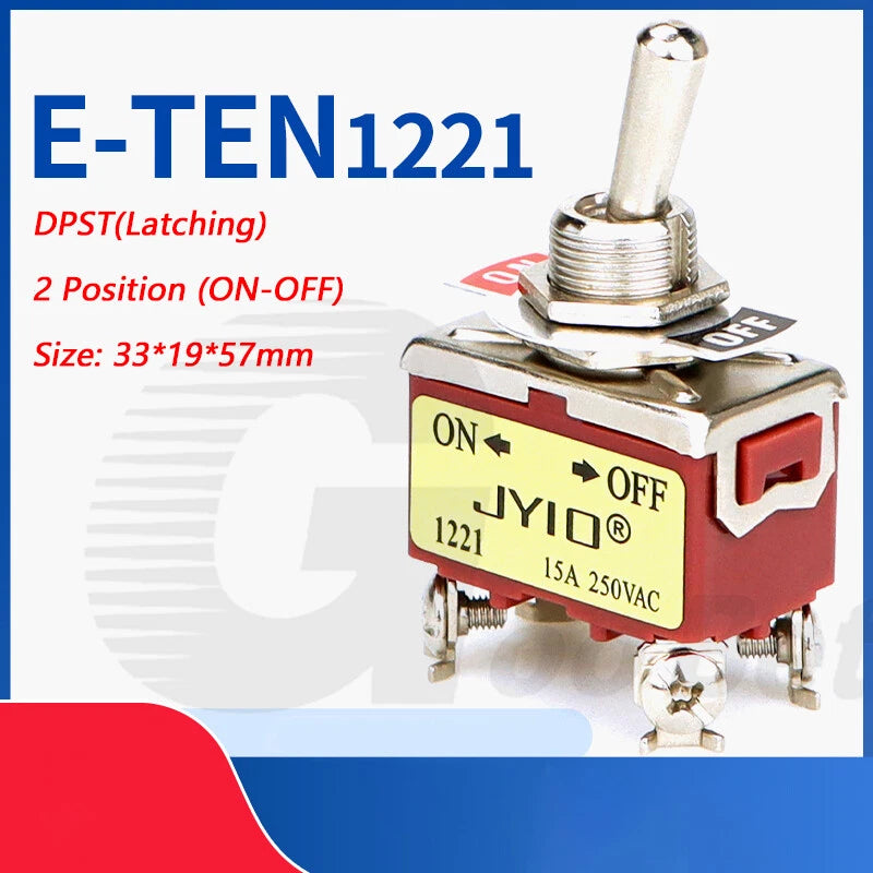 Toggle Switch SPST SPDT DPST DPDT 250V AC 15A — E-TEN & BEM Series with Waterproof Cover