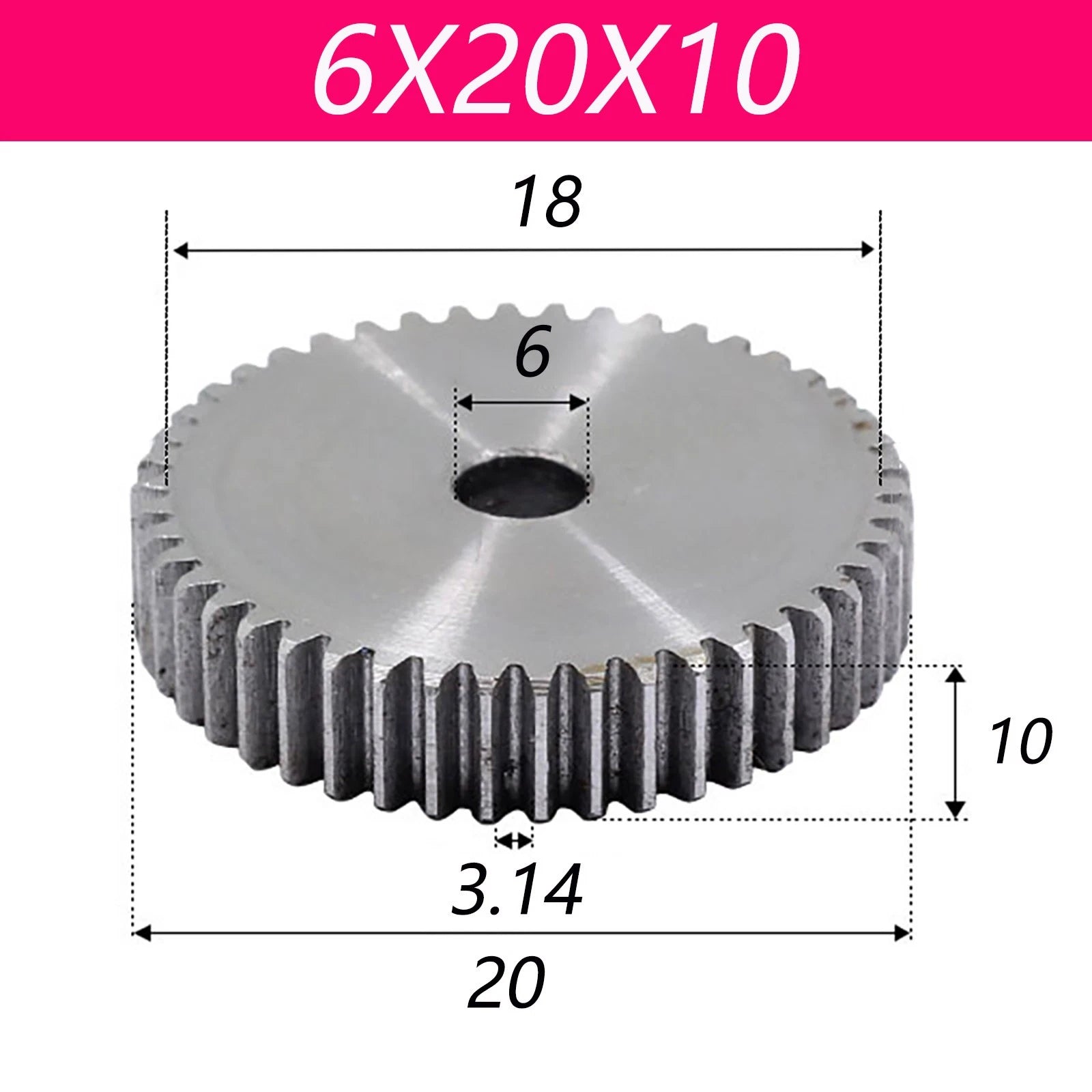 1 Modul 45# Steel Spur Gears Pinion Gear Thick 10mm 8-200 Teeth Dia 18~153mm