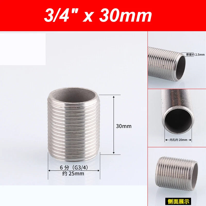 A2 Stainless Steel Male Threaded Rod Connector Stud — Pipe Fitting Bar