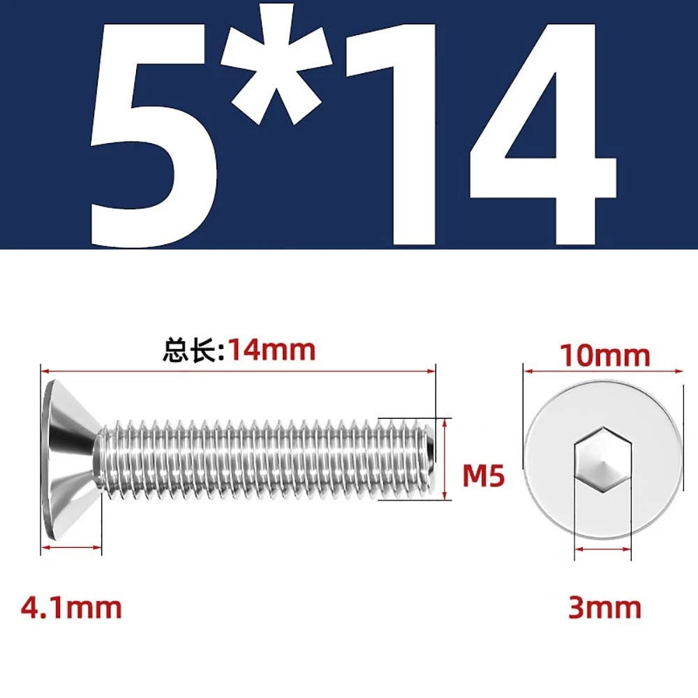 Countersunk Hex Socket Screws – A2 Stainless Steel, M2 to M16, DIN 7991, Fully Threaded
