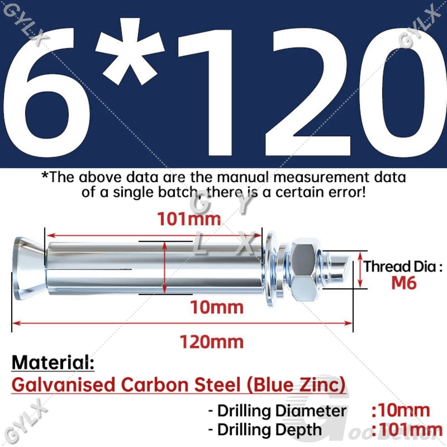 Concrete Expansion Bolts Wall Anchor Screws — M6 to M20 | Stainless Steel & Zinc Plated