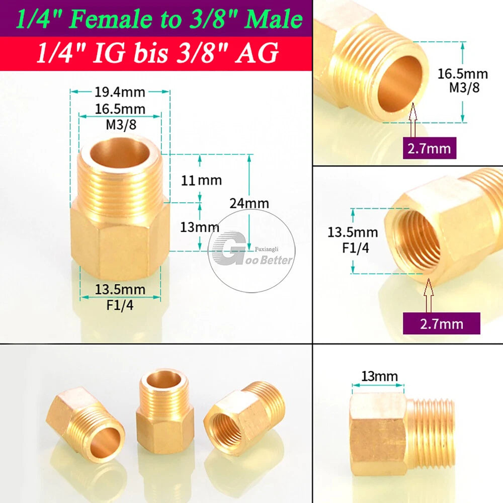 BSPT Reducing Adapter Fittings — Brass Female to Male, 1/8" to 2"