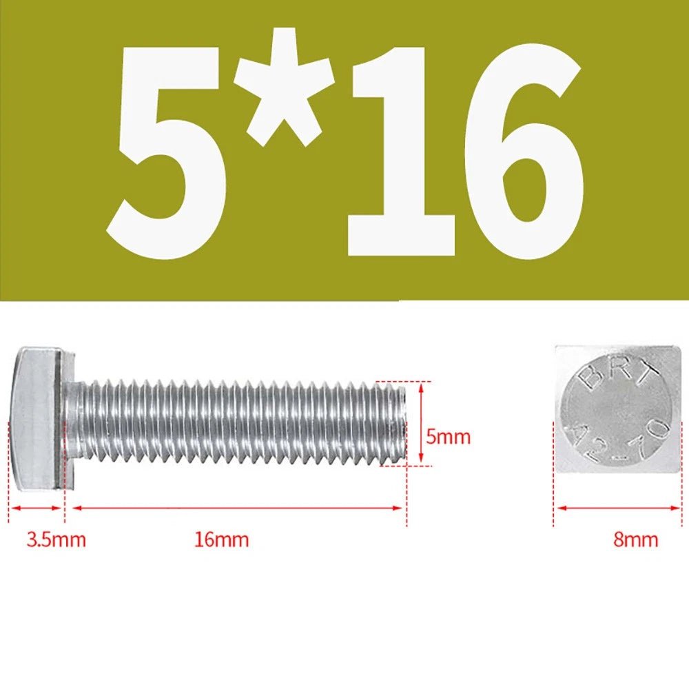 M4 M5 M6 M8 Square Head Bolts Full Thread 304 Stainless Steel — 12 to 80mm - HomeDIYer