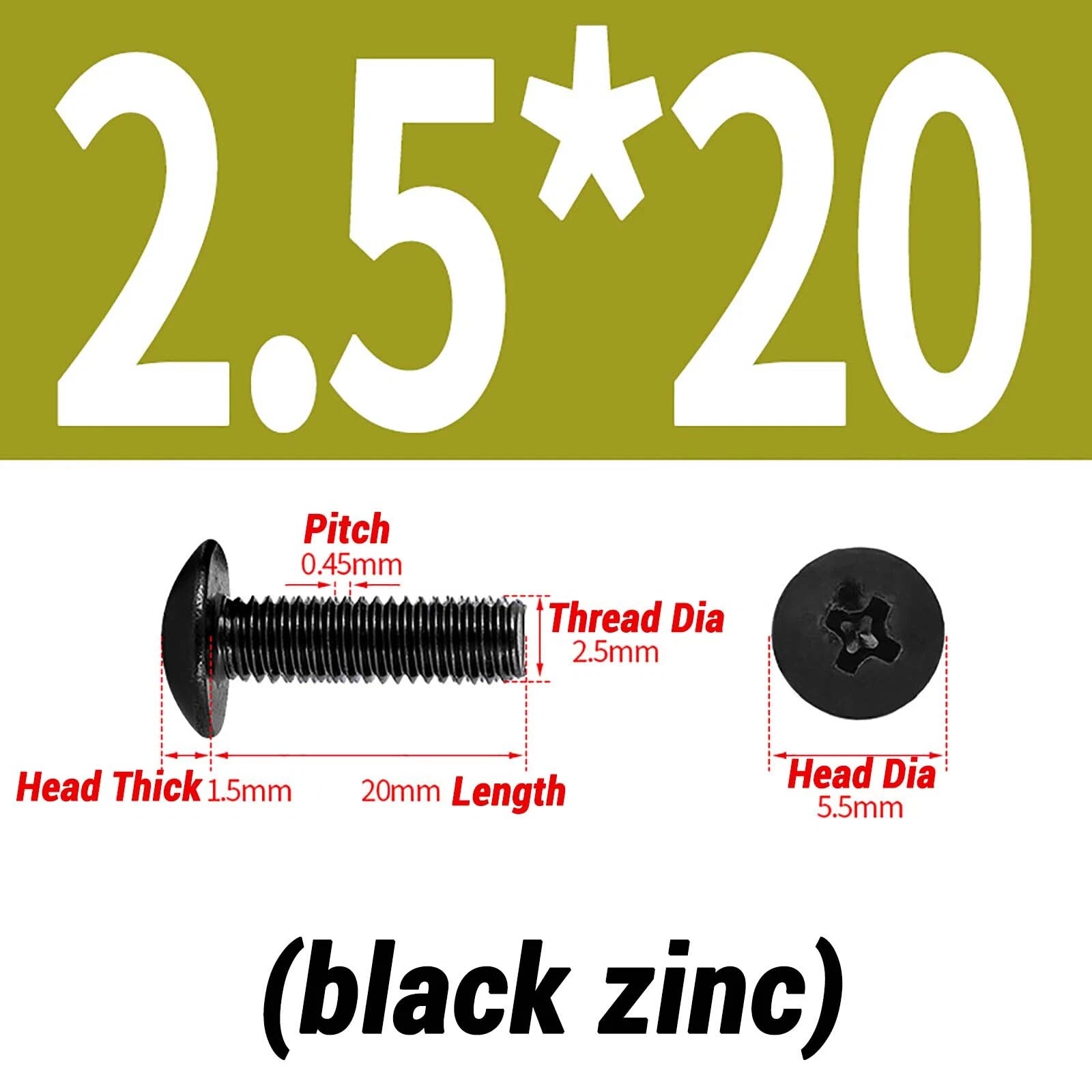 M2–M6 Pan Head Self‑Tapping Sheet Metal Screws – Black Oxide Carbon Steel