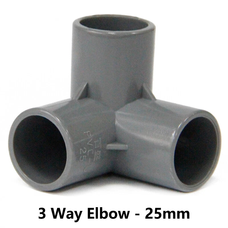PVC 3 4 5 6-Way Elbow Connector Coupling Pipe Fittings Dia 20 25 32 40 50mm Grey
