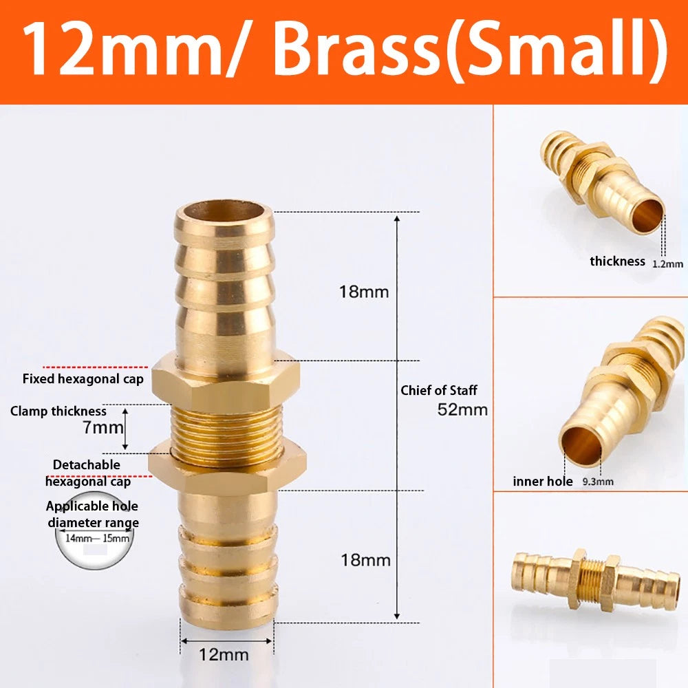 Copper Straight Hose Connector Double-Sided Female Thread