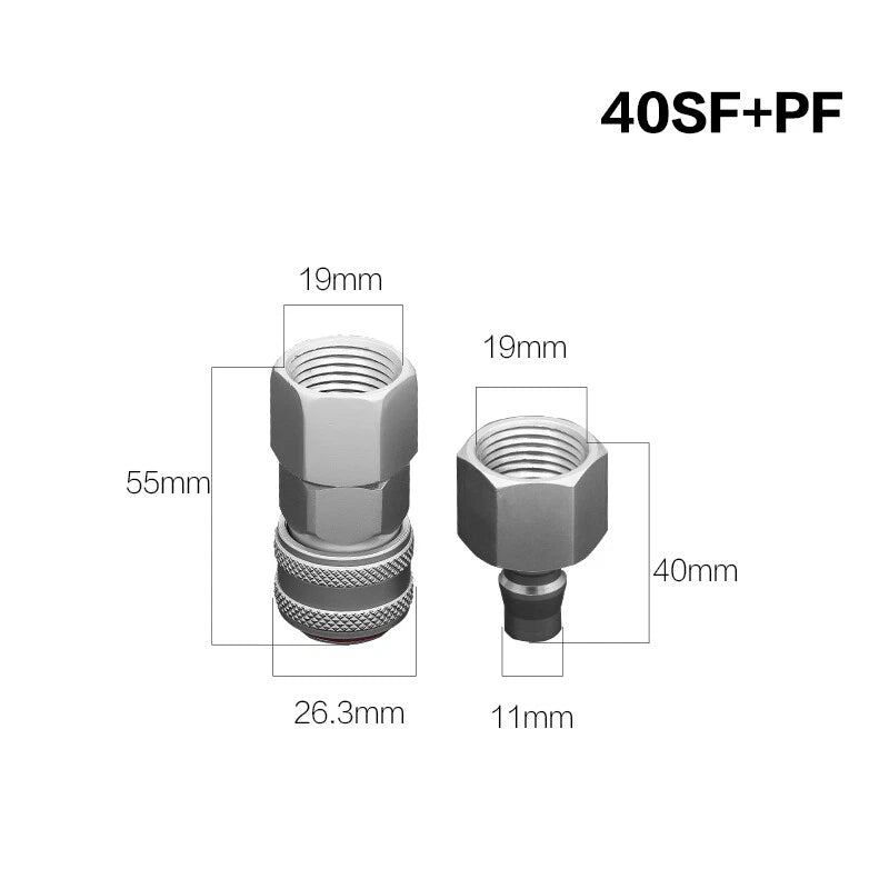 Pneumatic C-Type Quick Release Coupler Set — Self-Locking Air Hose Fitting Pair
