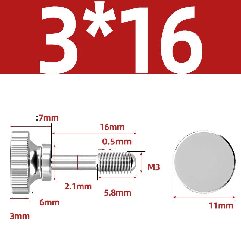 Knurled Thumb Screws Stainless Steel — M2 M2.5 M3 M4 M5 M6 M8 M10 Hand Knob Bolts