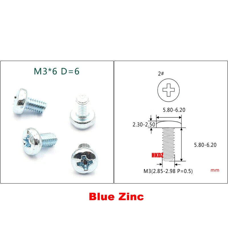 M3 Phillips Umbrella Round Head Machine Screws – Carbon Steel / 304 Stainless, 4–10mm, Multi Finishes