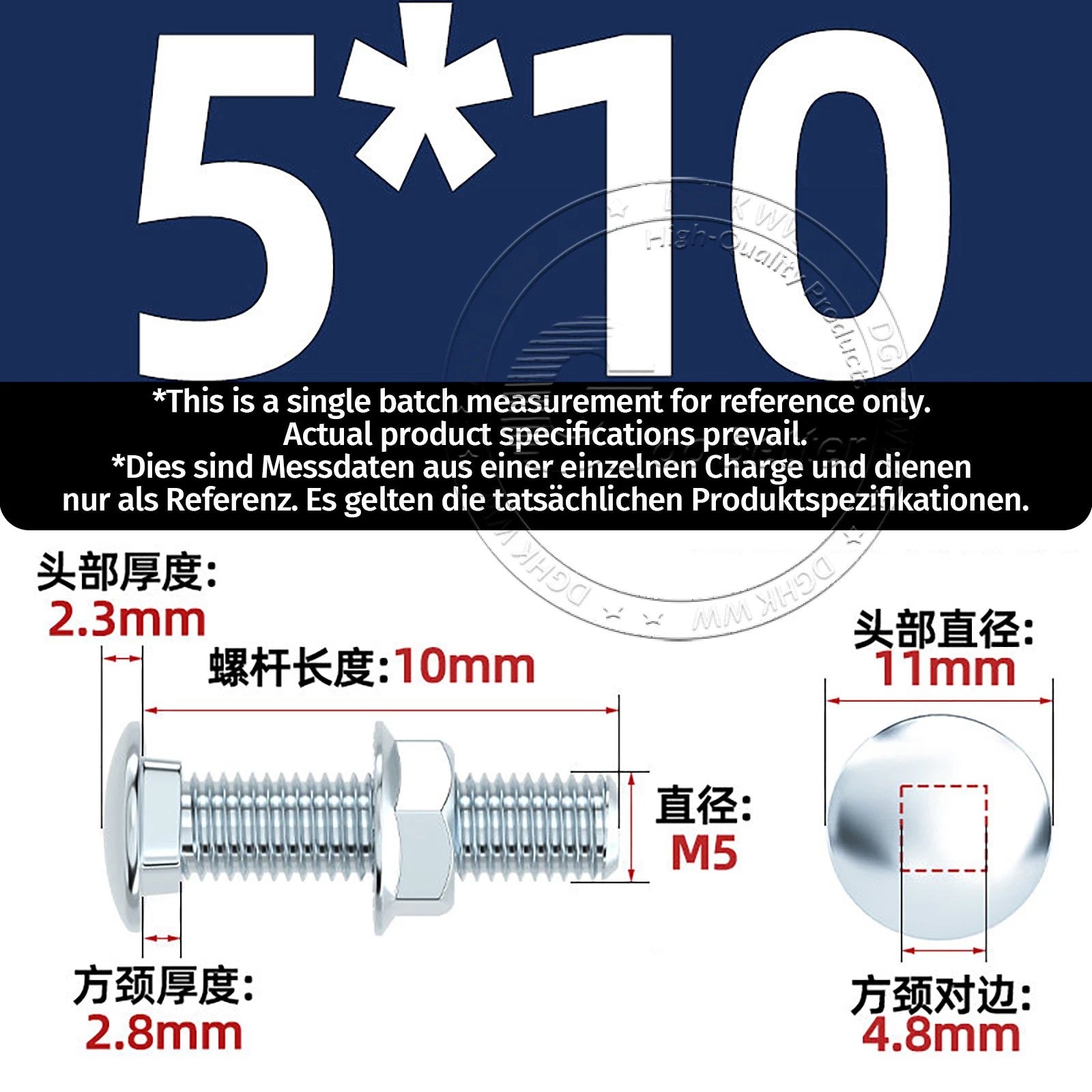 M4–M12 Cup Square Carriage Bolts with Hex Full Nuts | Zinc Plated | Sets of 2–50