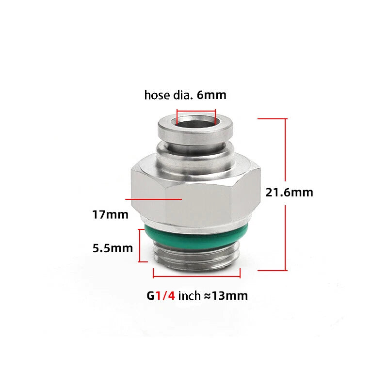 304 Stainless Steel Compression Fitting Female Straight Coupling Connector