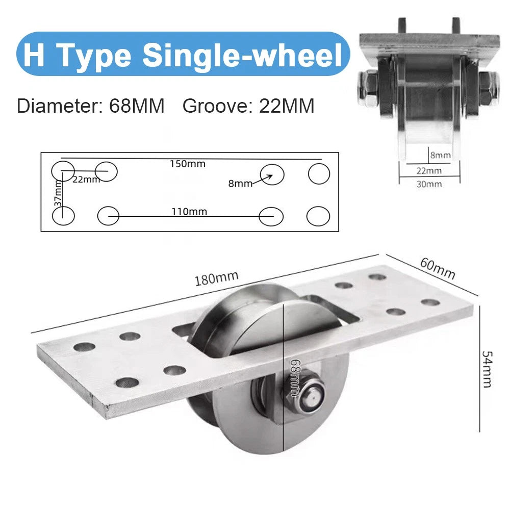 Stainless Steel Pulley UVH Groove Sliding Door Roller Runner Wheel Track Pulley