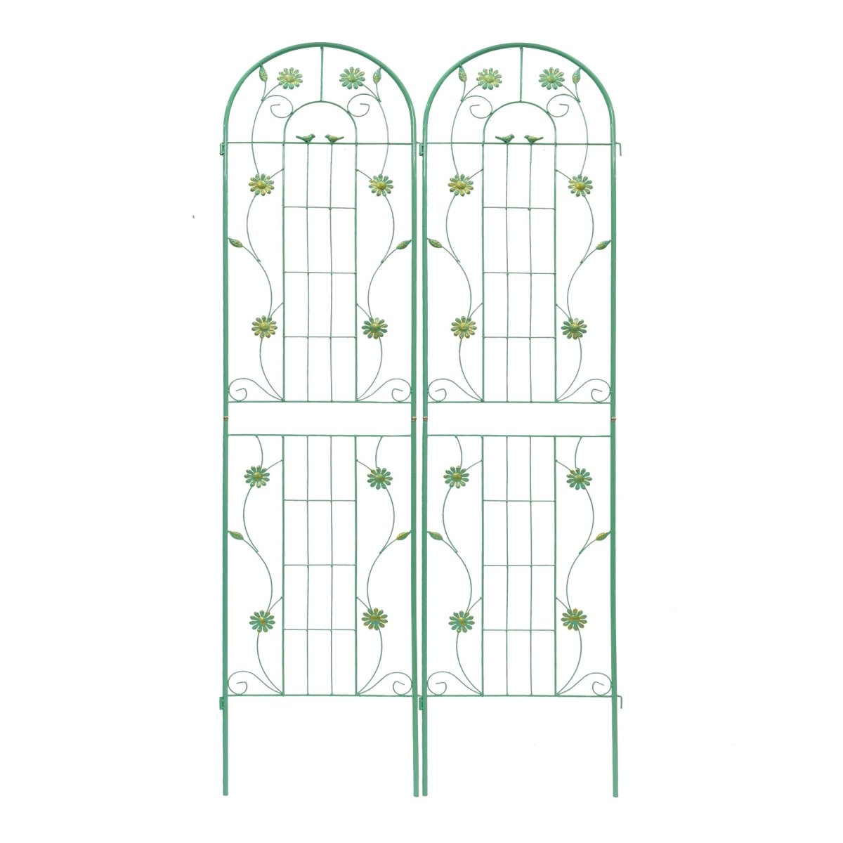 Metal Garden Trellis 86.7" x 19.7" Rustproof Trellis for Climbing Plants Outdoor Flower Support Green - HomeDIYer