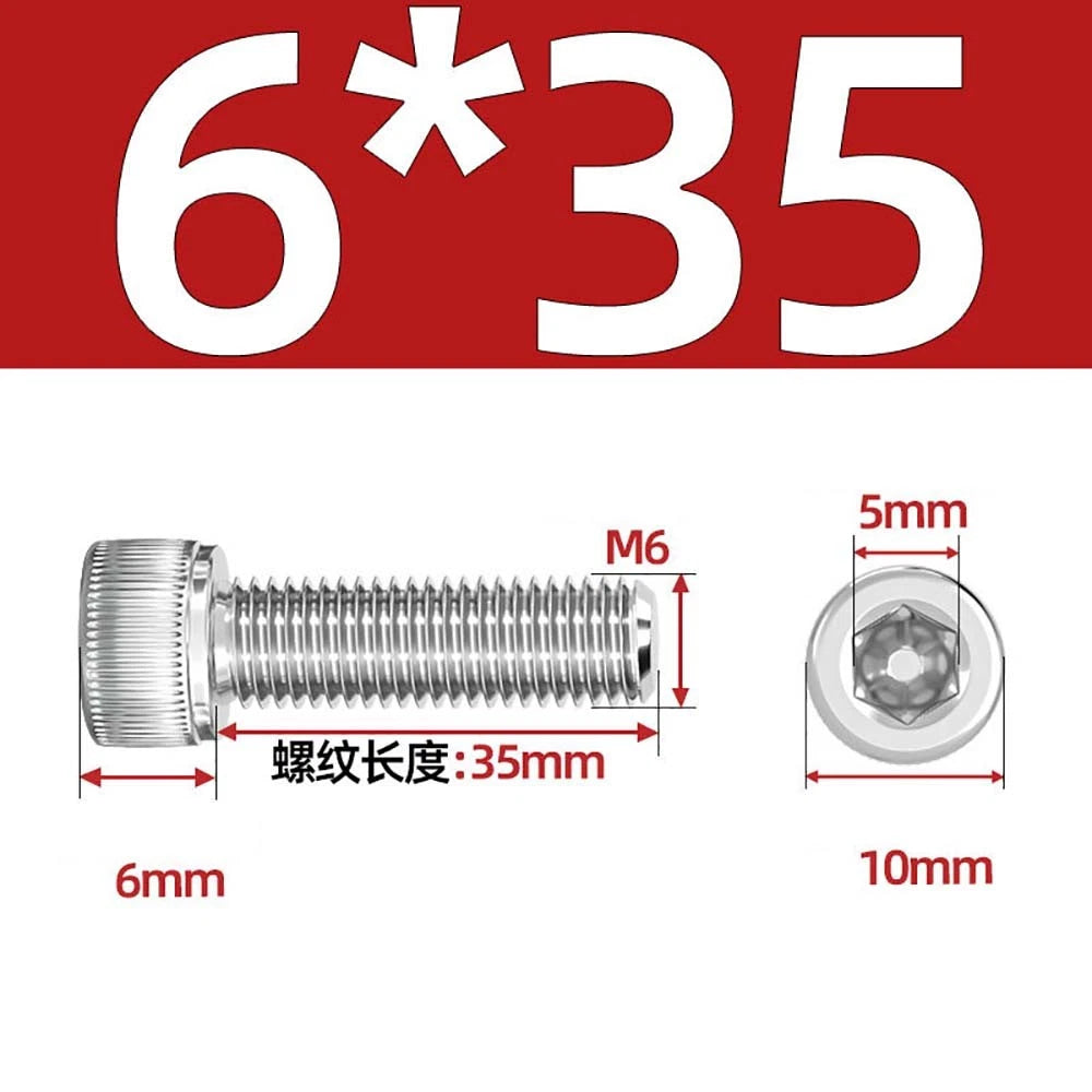 Socket Head Cap Screws – A2 Stainless Steel, M6 to M24, Hex Drive (DIN 912)