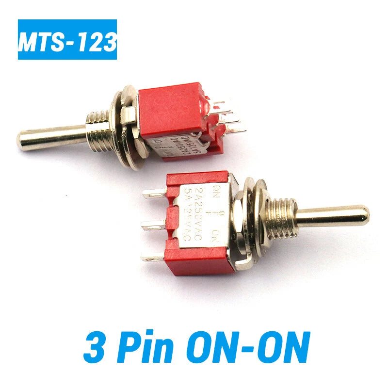 Mini Toggle Switch ON-ON ON-OFF-ON ON-NC Solder Lug 3 6 9 12 Pin | Self-Locking & Momentary