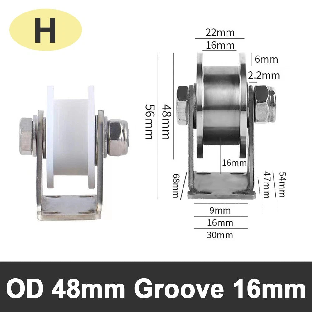 48 58 68 Pulley U V H Groove Shape Roller Wheels Idler Pulley Wheel Crane Roller