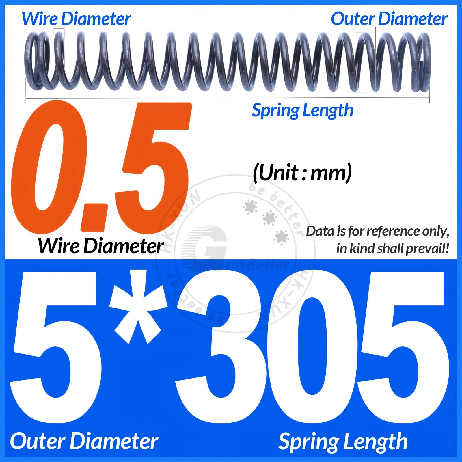 Length 305mm Compression Spring Pressure Springs OD 3-60mm Wire Dia 0.3mm-6.0mm