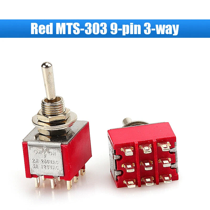 MTS PS Toggle Switch SPDT — 3/6/9/12 Pin, 2-Way/3-Way, Latching & Self-Reset