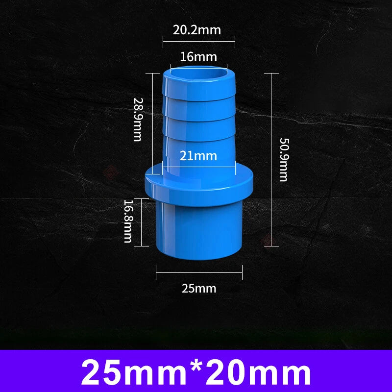 Blue Pagoda PVC Pipe Connector Fittings 20mm 25mm Adapter To Hose OD 5 8 10~20mm