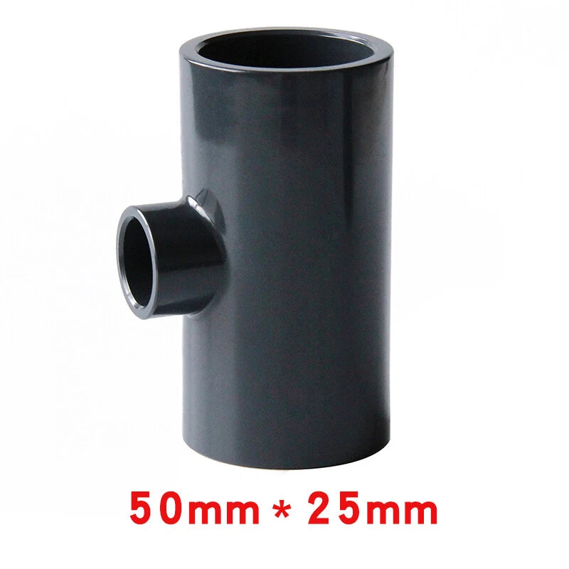 PVC Reducing Tee Pipe & Fittings Solvent Weld Pressure Adapter Connector Black