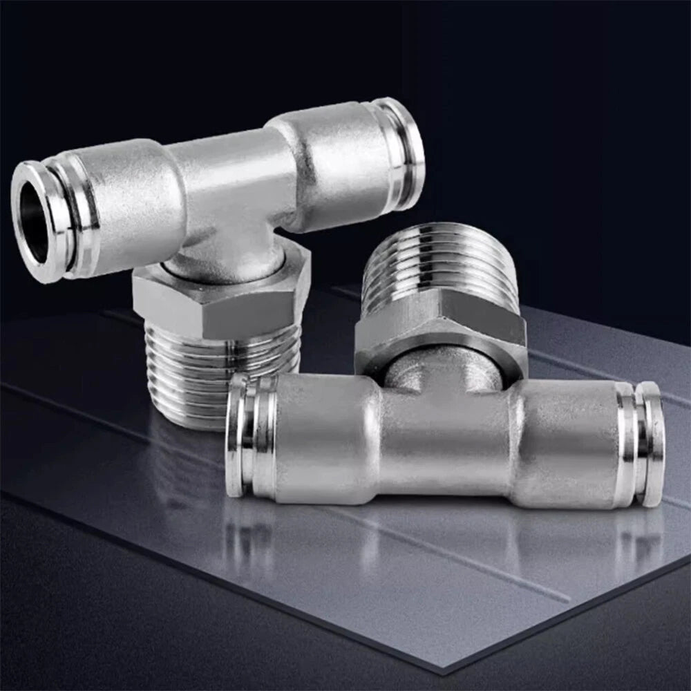 Stainless Steel Pneumatic Push-to-Connect Fittings — Straight, Elbow, Tee, Wye & More