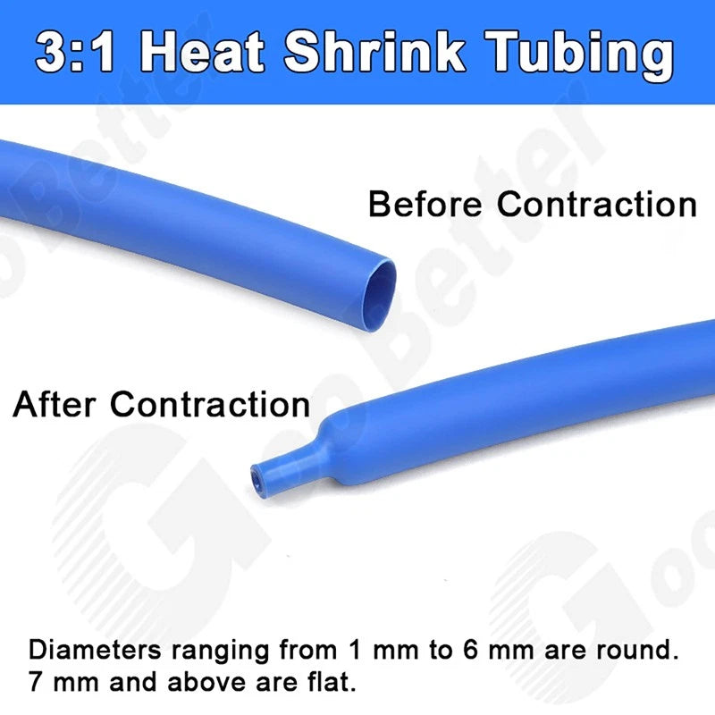 3:1 Heat Shrink Tubing with Adhesive Glue Lined — 1.5mm to 65mm, Multiple Colors