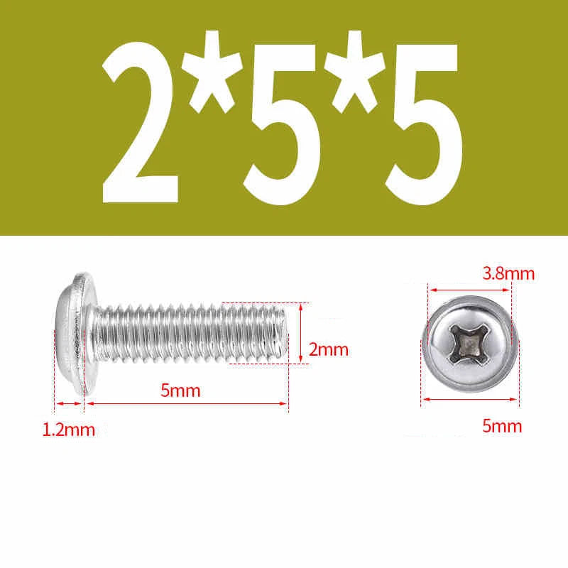 Phillips Flanged Pan Head Machine Screws M1.4 to M4 Multiple Lengths