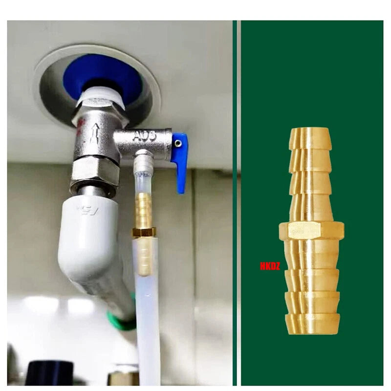 Brass Barbed Hosetail Straight Connector — Air Water Fuel Gas Hose Joiner
