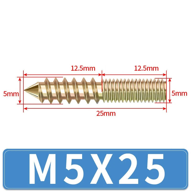 M4 M5 M6 M8 M10 M12 WOOD TO METAL DOWELS DOUBLE ENDED THREADED FURNITURE SCREWS