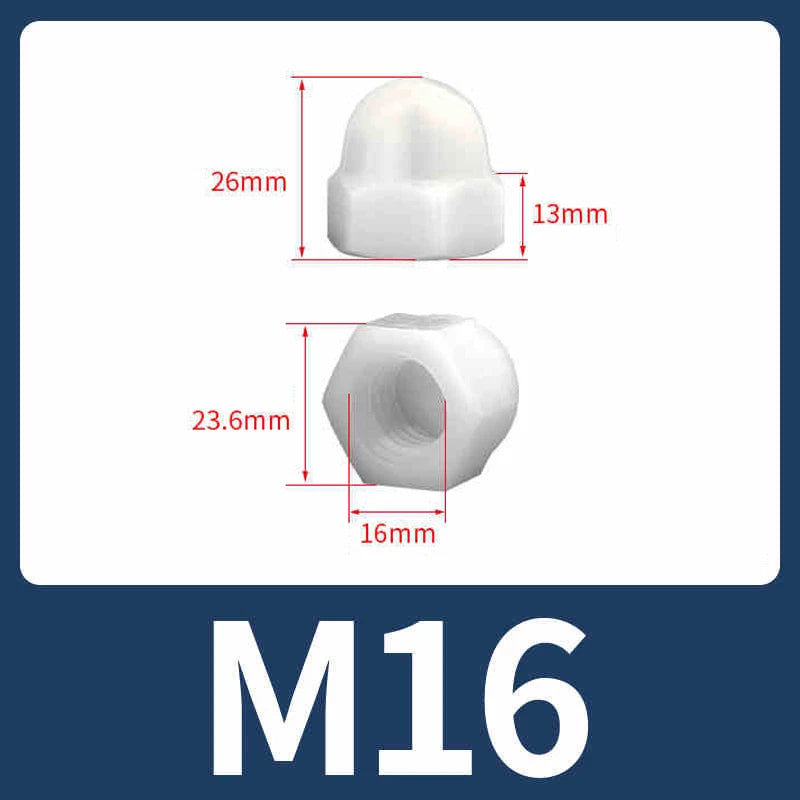 Nylon Plastic Screw Caps-Hex Nut Cover Protective Cap Set for Bolts Black/White