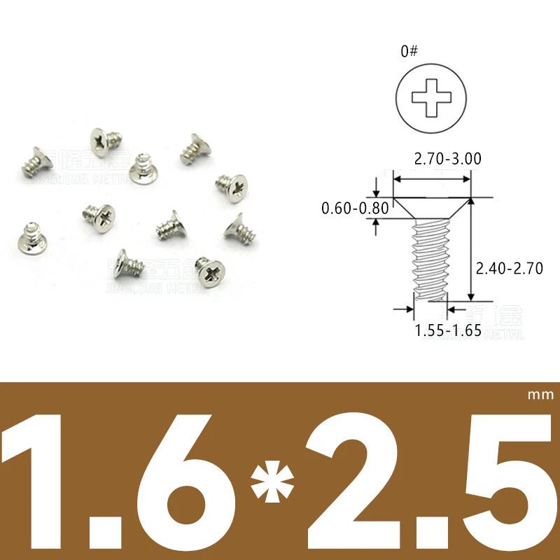 Phillips Countersunk Flat Head Machine Screws M1.2–M1.8 | Zinc & Nickel Plated - HomeDIYer