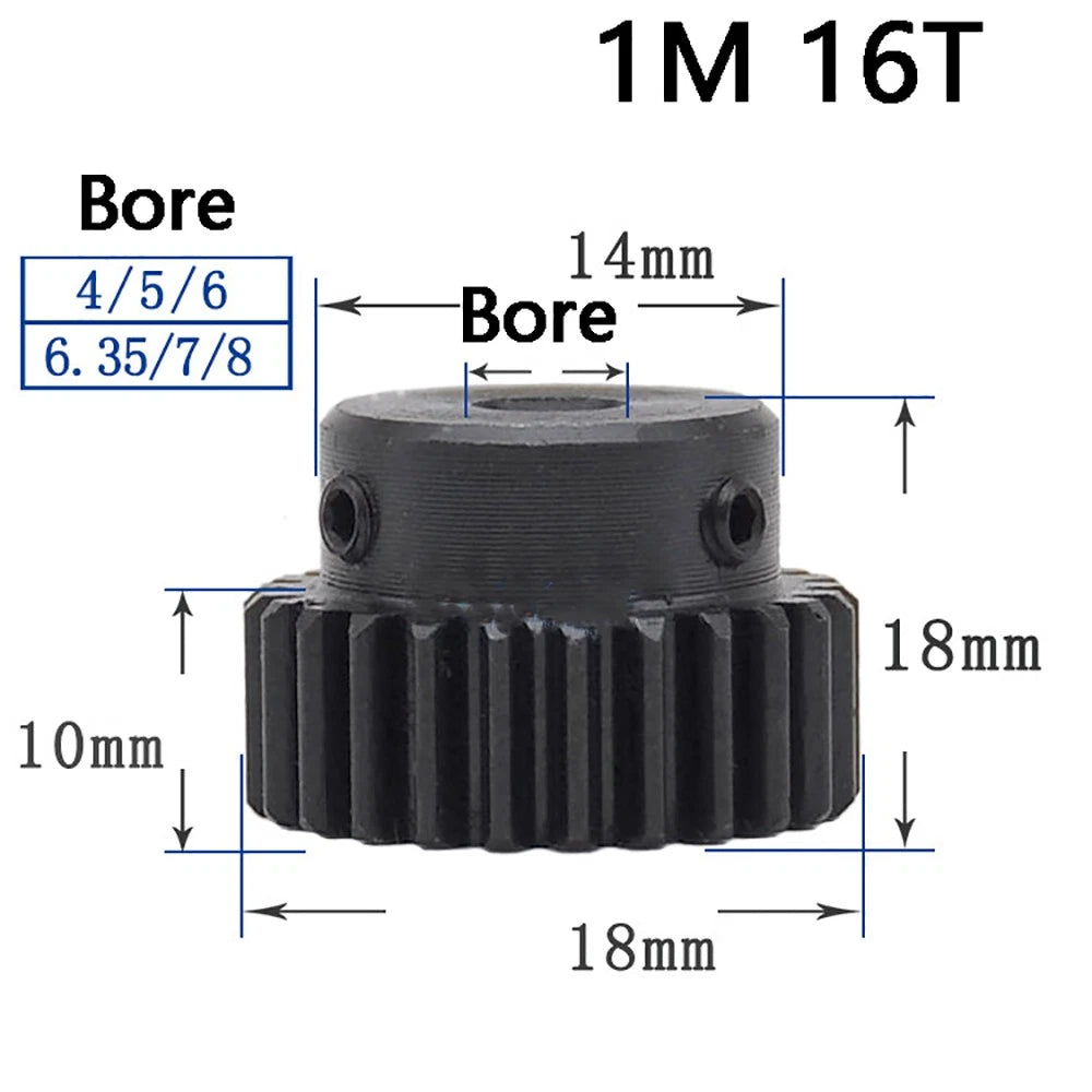 1 Mod 10T-100T Precision Spur Pinion Gear With Step 45# Steel Motor Gear x 1Pcs