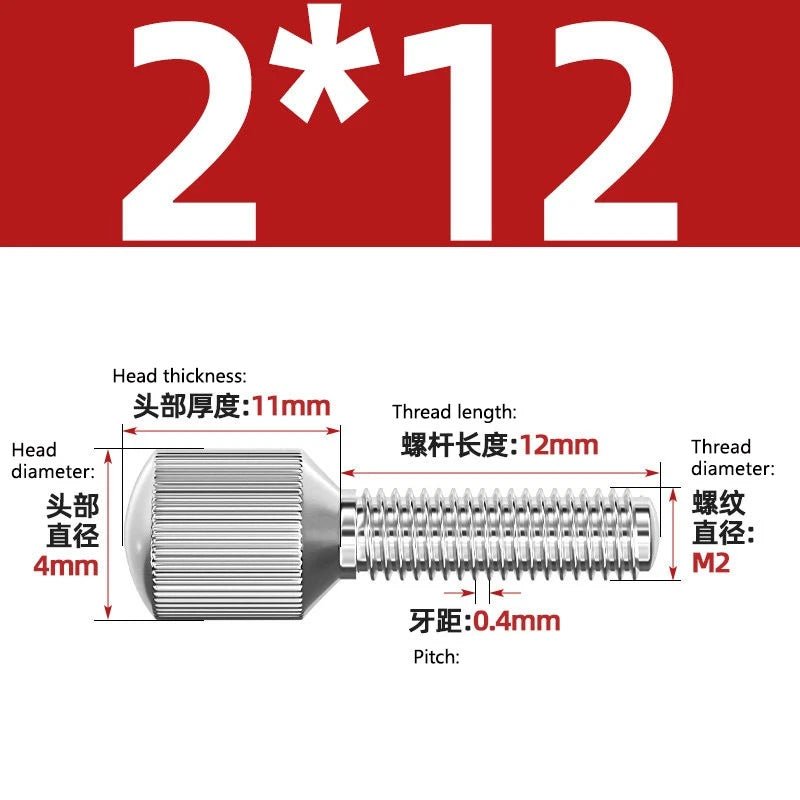 A2 Stainless Steel Knurled Thumb Screws – Small Head, Hand Tighten Fasteners (M2 to M8) - HomeDIYer